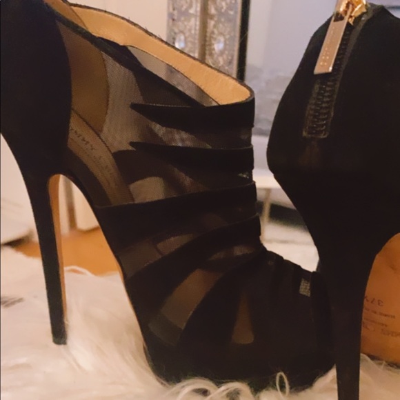 Authentic Jimmy Choo Peep toe suede booties good condition - Picture 1 of 5